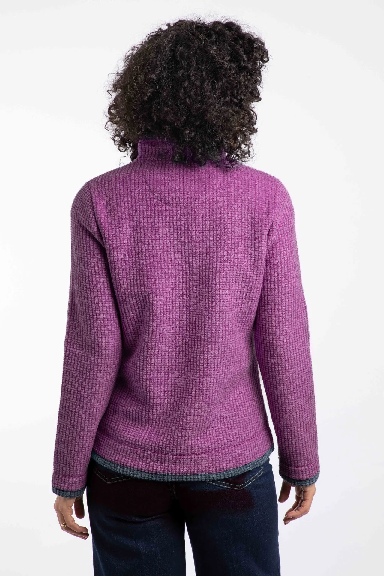 Weird Fish Beye Women's 1/4 Zip Grid Fleece - Purple Wine