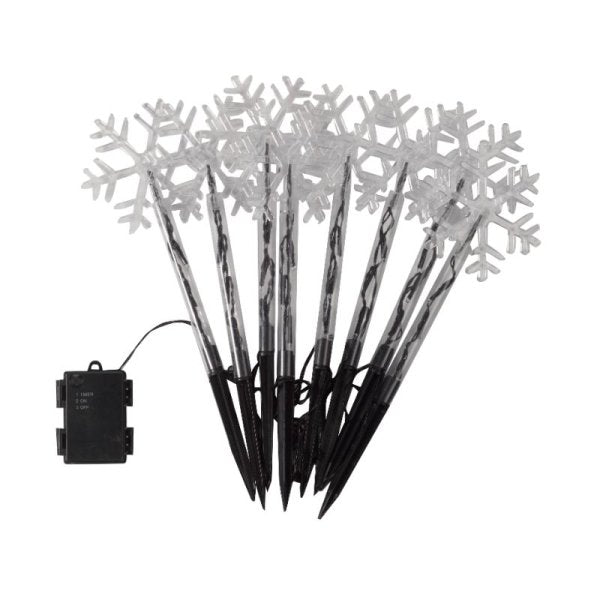 Snow Decor Stake Lights - Set of 8 Multi