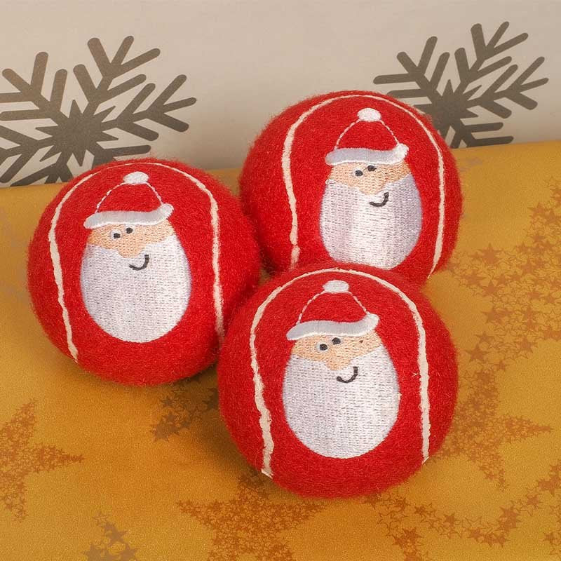 Festive Santa Pooch Tennis Balls - Pack of 3