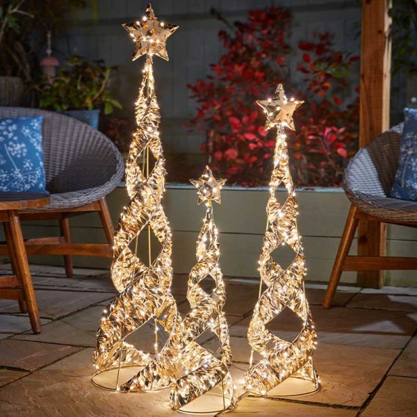 Three Kings OpaLight Starbelisk Indoor GoldTwist Festive Tree - 80cm