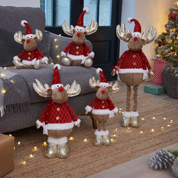 Three Kings Golden Dancer Christmas Plush Reindeeer - 45cm