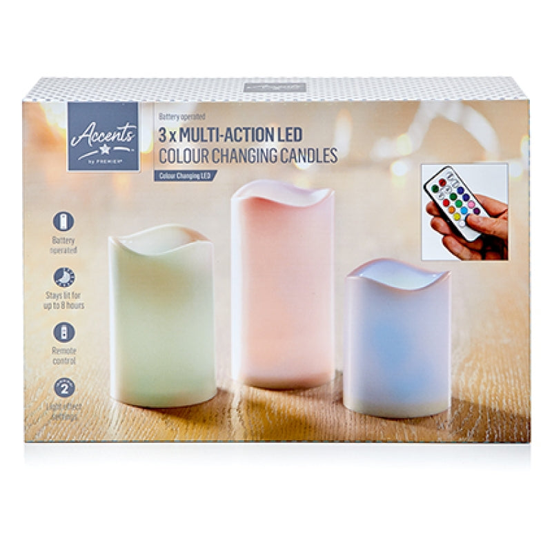 Colour Changing LED Candles - Set of 3
