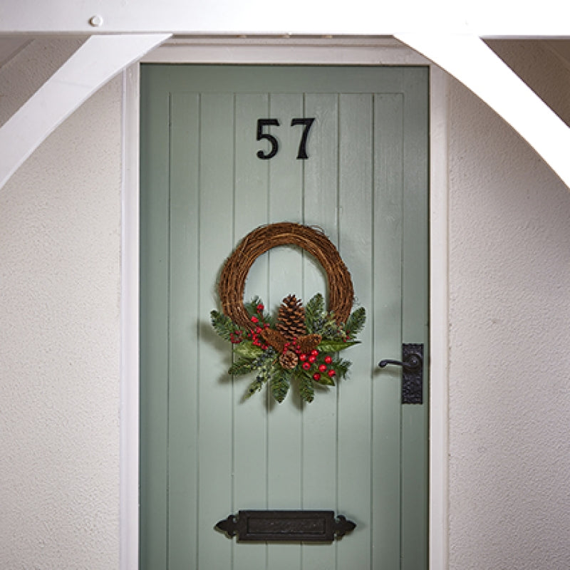 Premier Natural Red Berry Rattan Wreath - 32cm