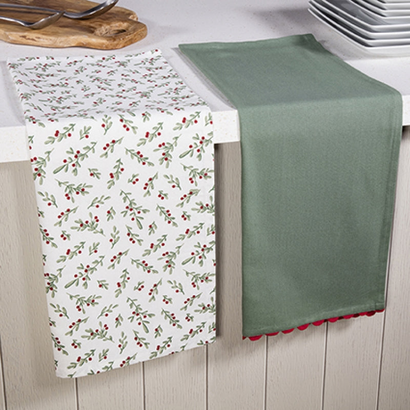 Holly Berry Tea Towel - Set of 2