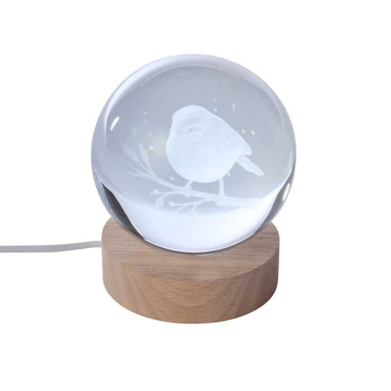 Smart Garden InLit GloBall Robin Glass Table Light with Warm White LED