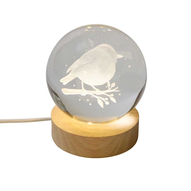 Smart Garden InLit GloBall Robin Glass Table Light with Warm White LED