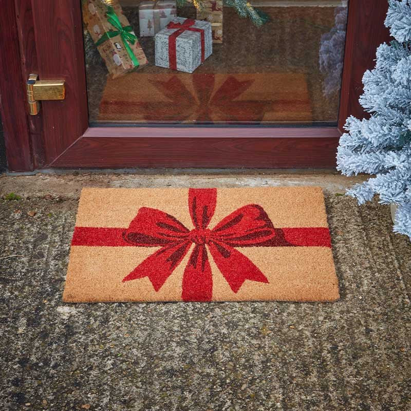 Christmas Bow Decoir Mat - 60x40cm
