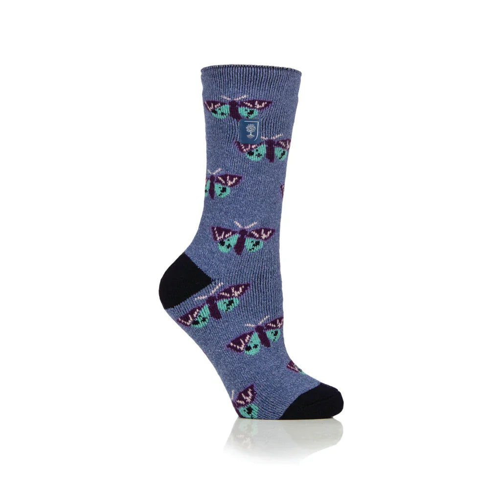 Heat Holders Women's RHS Lite Socks - Butterflies Denim