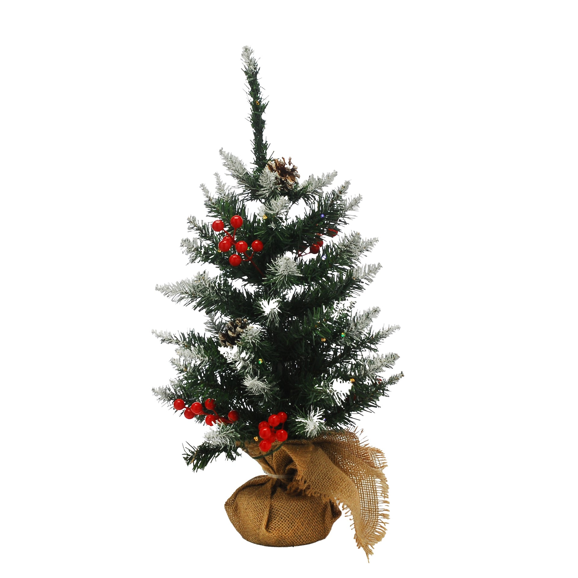Festive Prelit Berry & Cone Table Tree