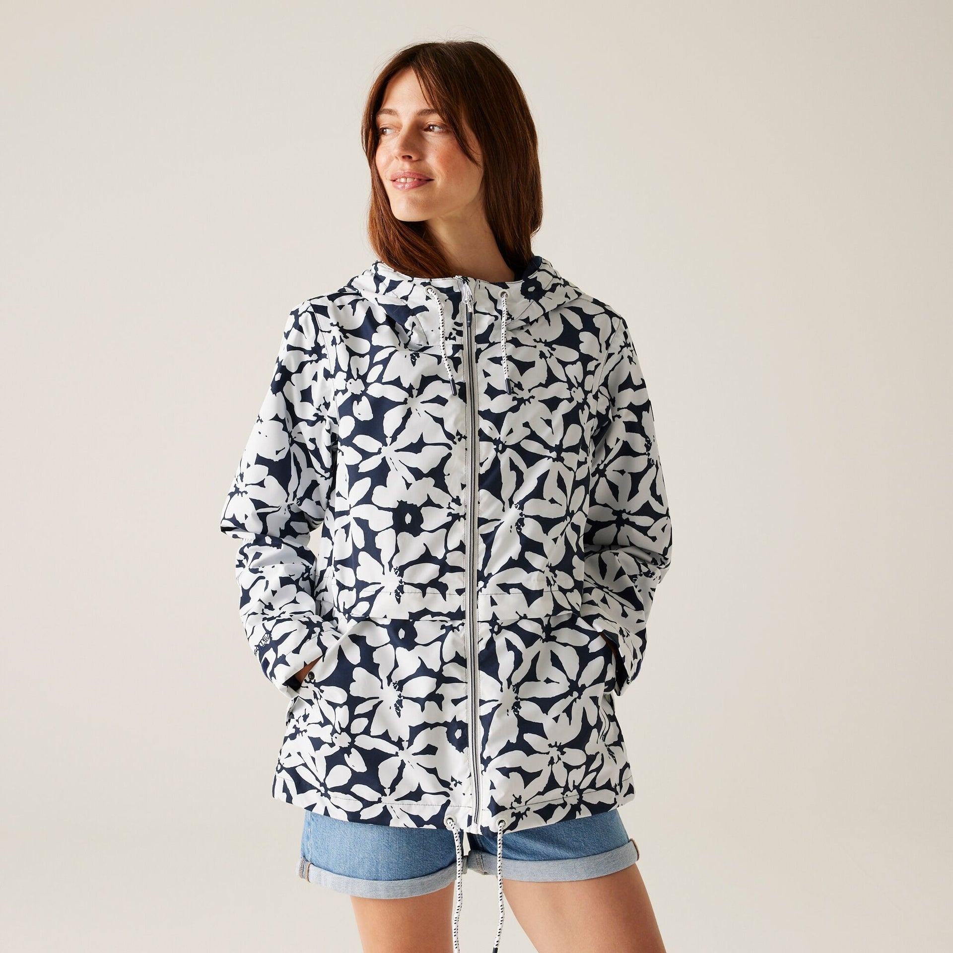 Regatta Women's Bayletta II Waterproof Jacket - Navy White Large Floral