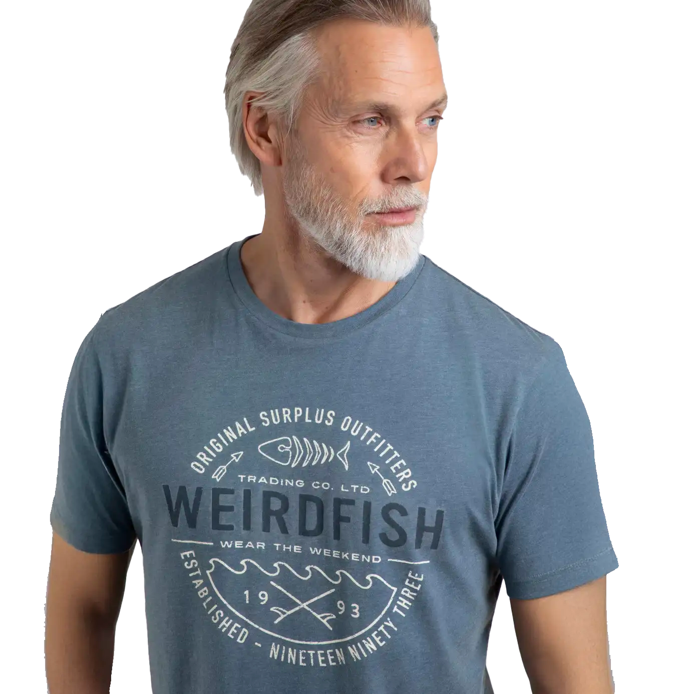 Weird Fish Waves Men's T-Shirt - Mid Blue