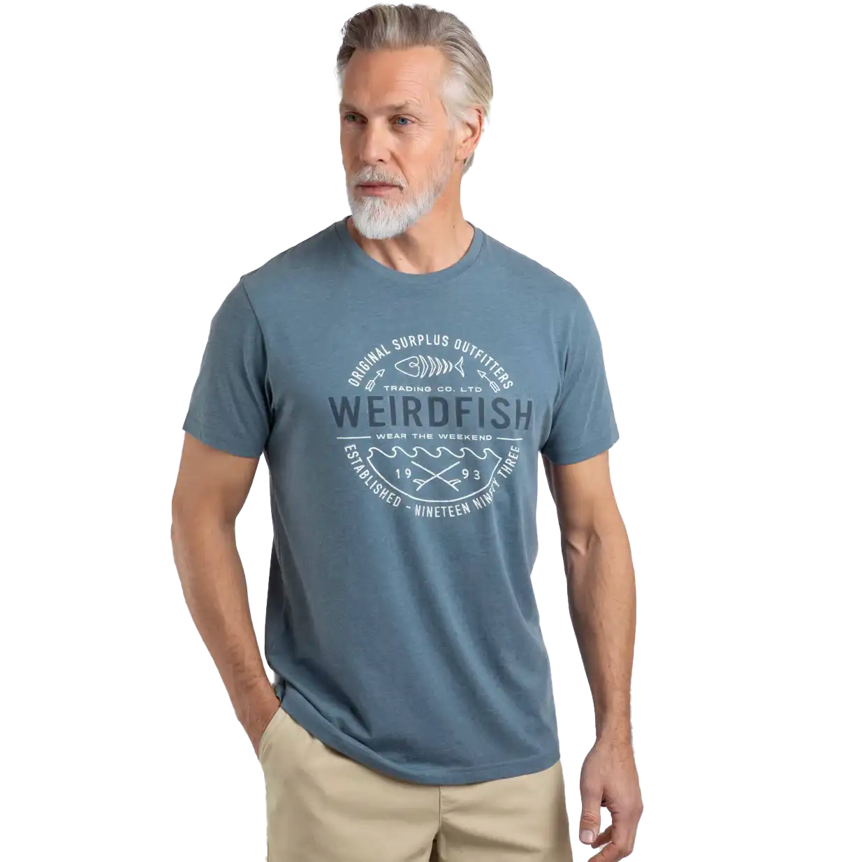 Weird Fish Waves Men's T-Shirt - Mid Blue