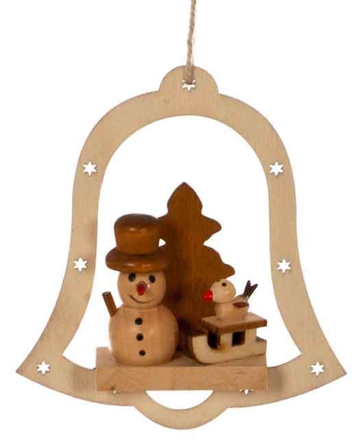 Natural Wooden Christmas Bell Decoration
