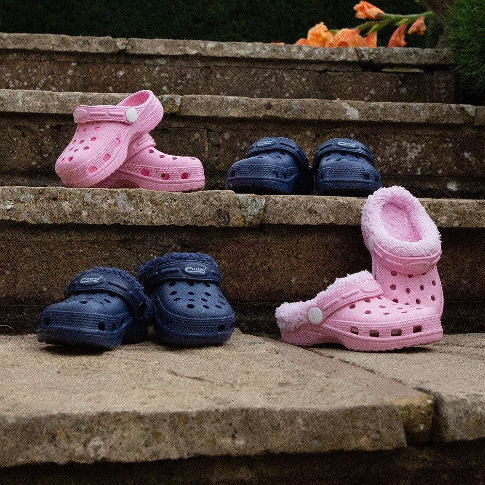 Town & Country Kids Fleecy Cloggies - Blue - Towsure