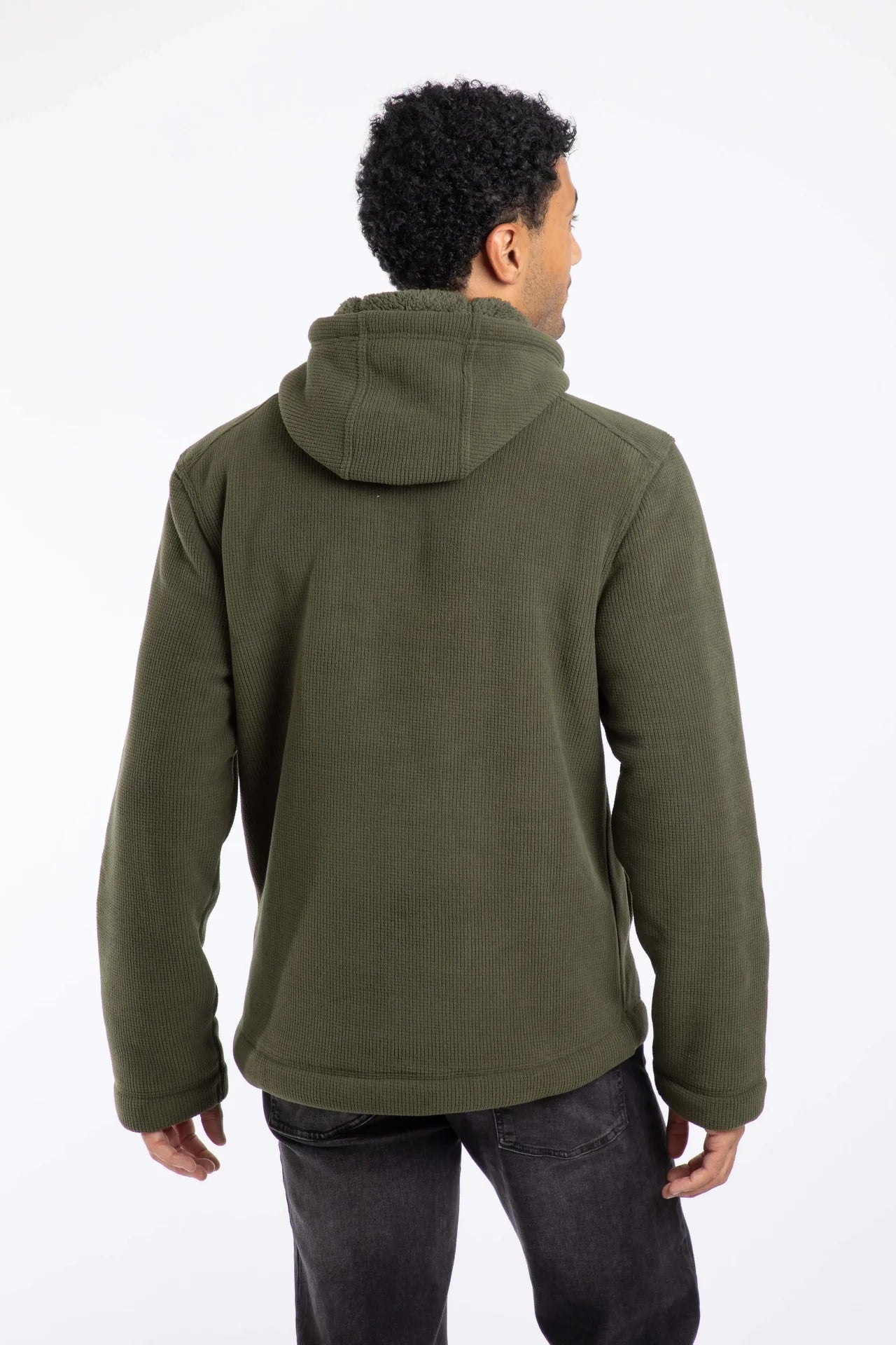 Weird Fish Inglewood Men's Button Neck Hoody - Fir Green