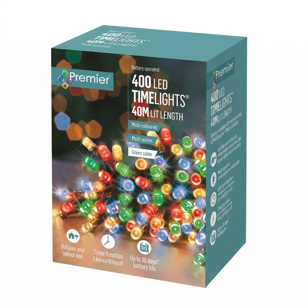 400 Multi Action Battery-Operated LED Multi-Coloured Christmas Lights
