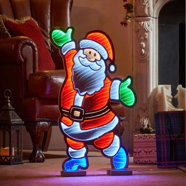 Three Kings Father Christmas Infinity Illuminated Decoration - 60cm