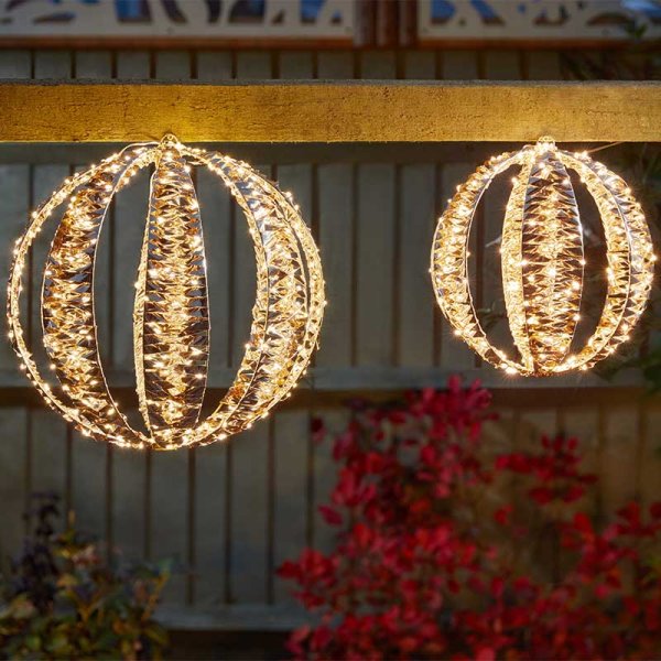 Three Kings Gold Twist Illuminated Christmas Globe - 30cm