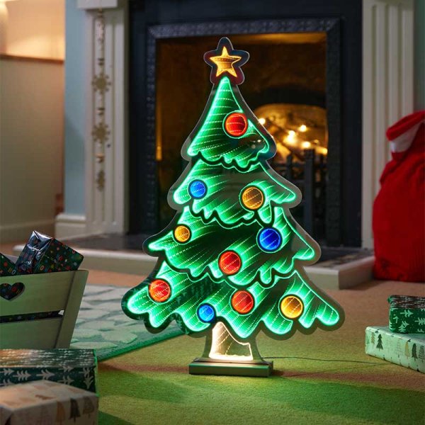 Three Kings Bauble Infinity Tree Illuminated Decoration - 60cm