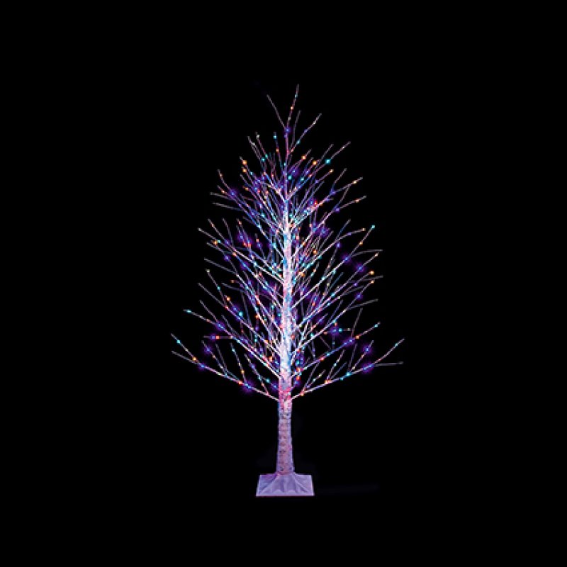 Premier Birch Tree With 1100 Twinkling Rainbow LED Lights - 1.8 Metre
