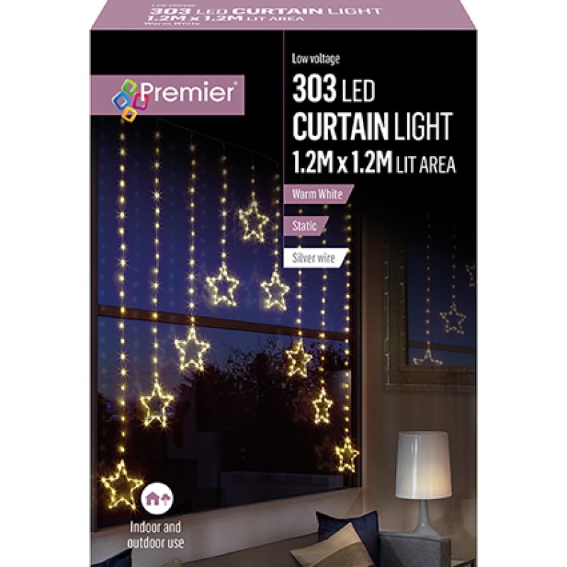Premier Christmas Curtain Light-Warm White 1.2m x 1.2m