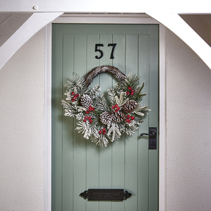 Premier Rattan Wreath With Berries & Cones - 45cm