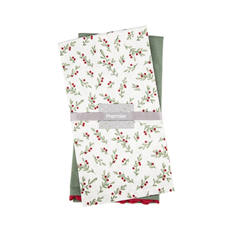 Holly Berry Tea Towel - Set of 2