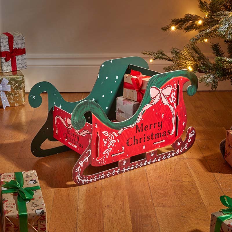Festive Christmas Sleigh Gift Box – 50cm