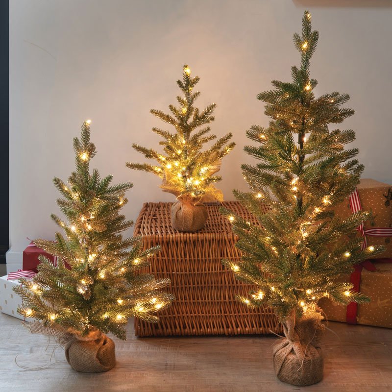 InLit Sparkly Fir Pre-Lit Mini Christmas Tree – 44cm