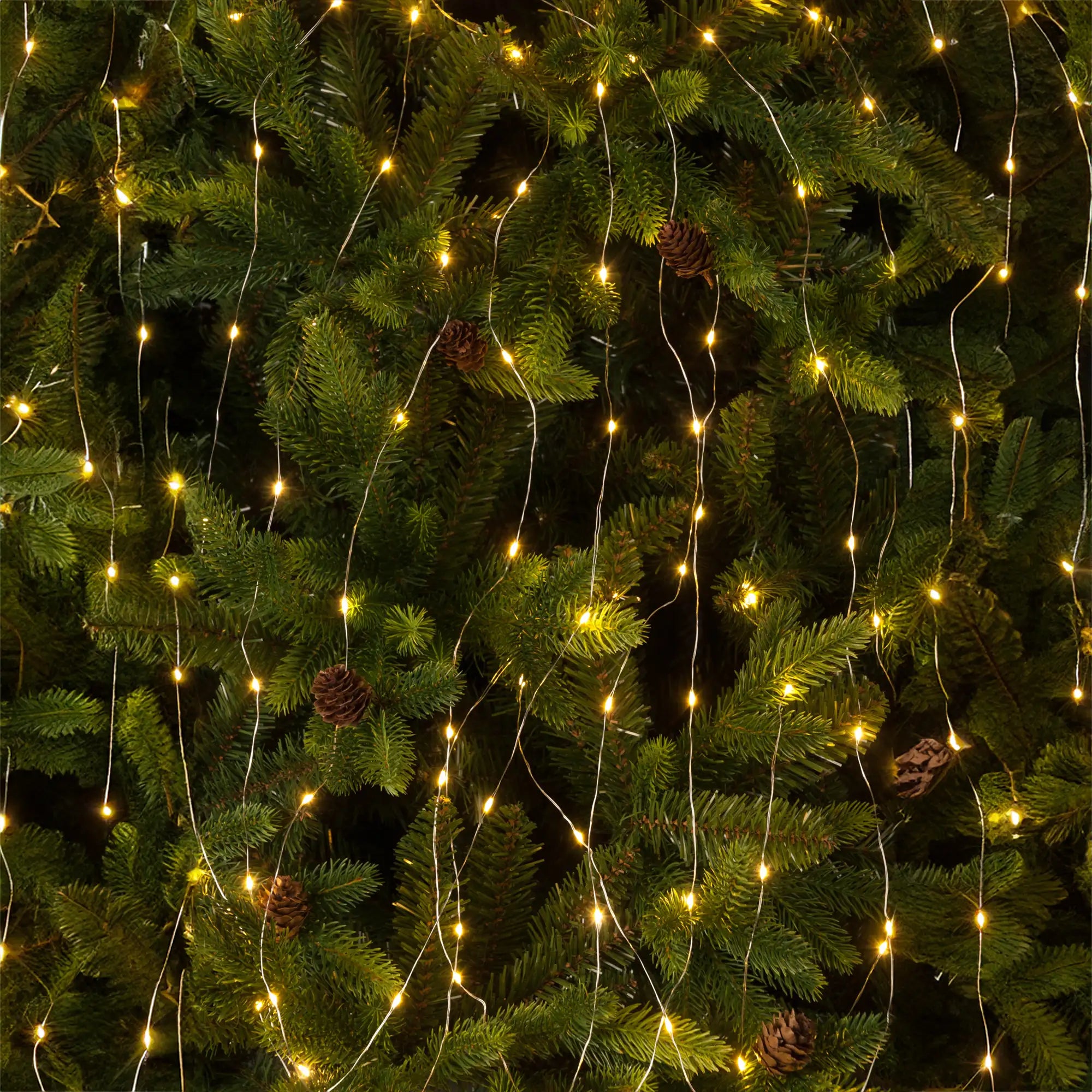 Festive 120 Warm White Christmas Twinkling Dewdrop Branch Lights - 1.5 Metres