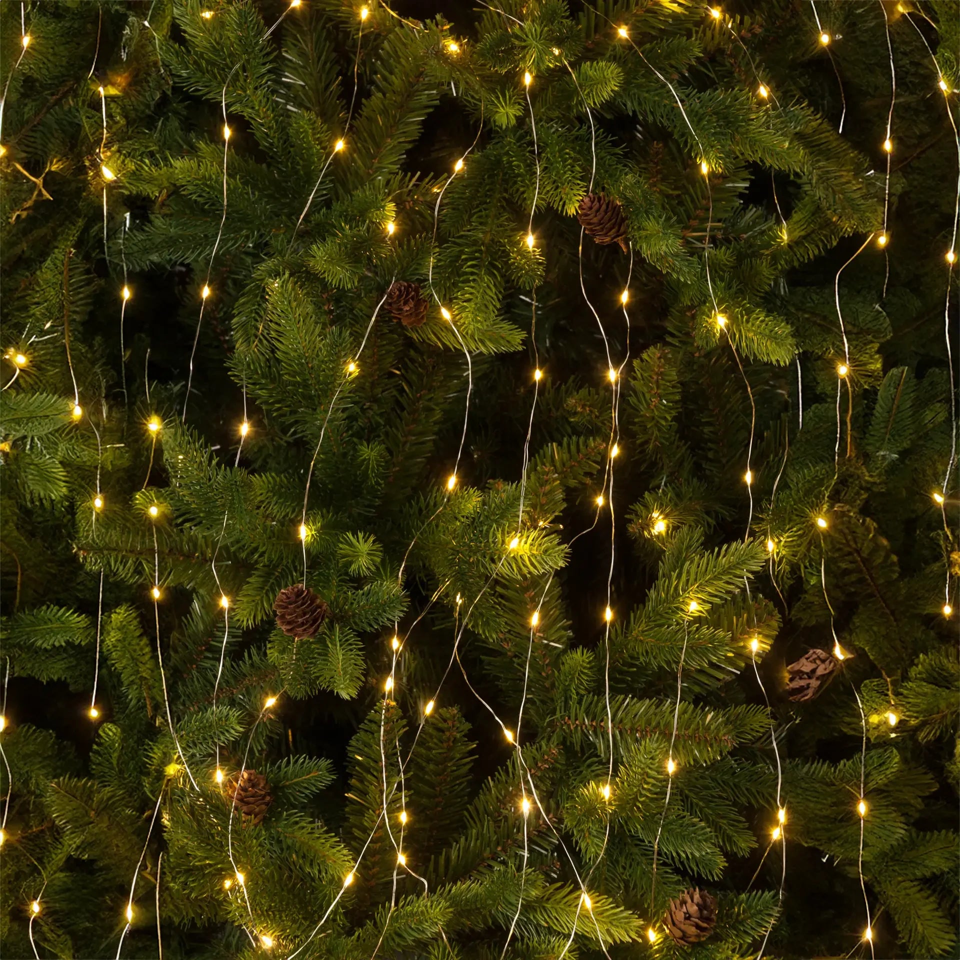 Festive 120 Warm White Christmas Twinkling Dewdrop Branch Lights - 1.5 Metres