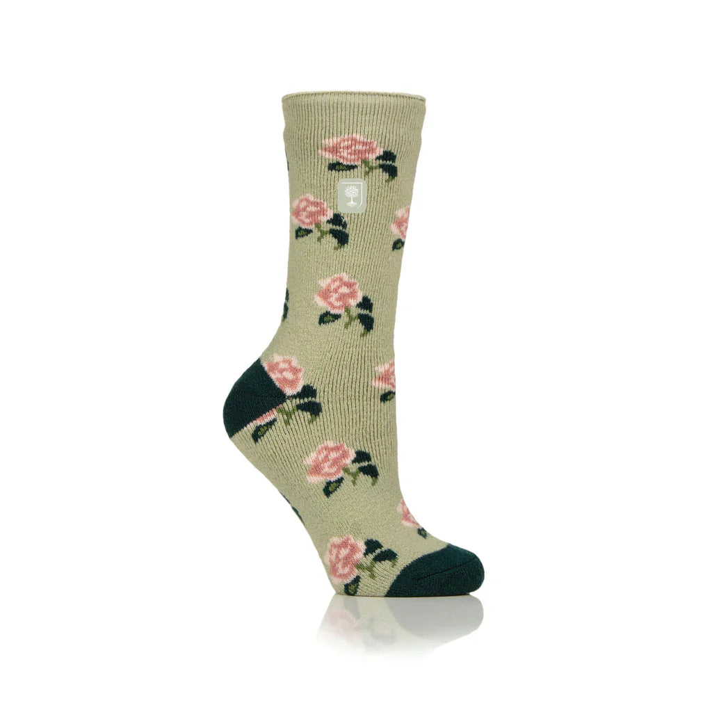 Heat Holders Lite RHS Socks 4-8 - Roses sage
