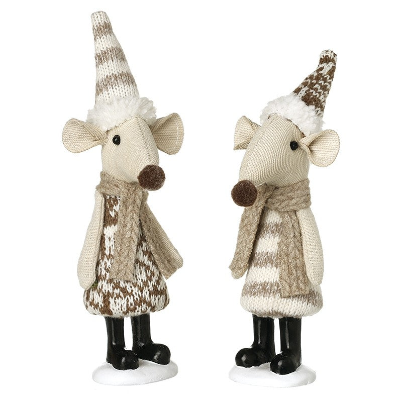 Taupe Mice Standing Ornament - 1 of 2 Assorted