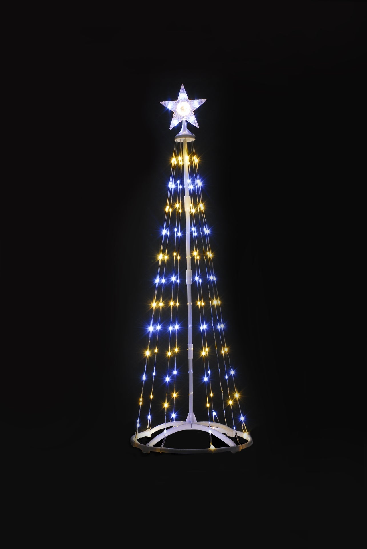 Festive Cone Tree - White & Warm White 150cm