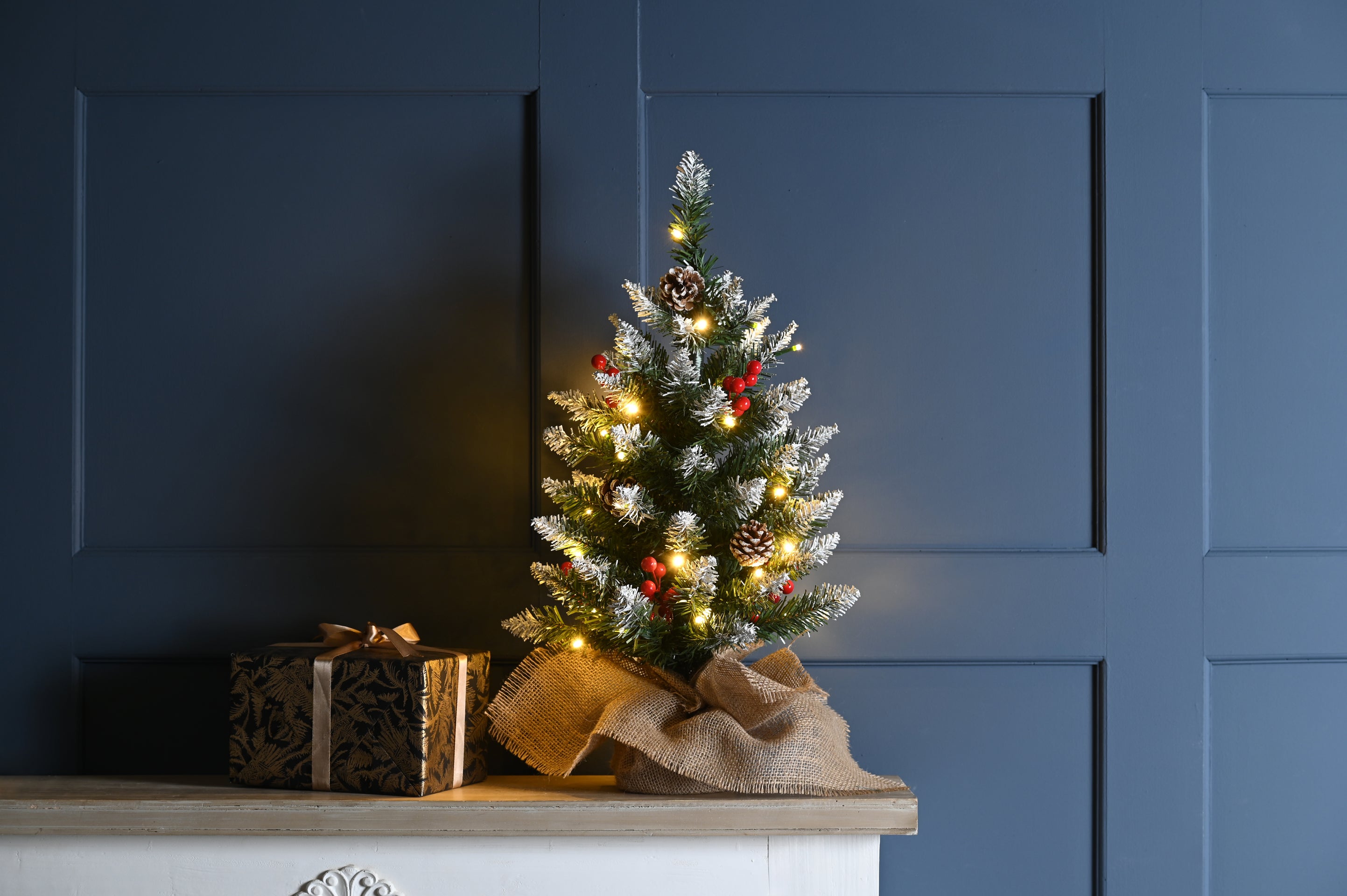 Festive Prelit Berry & Cone Table Tree
