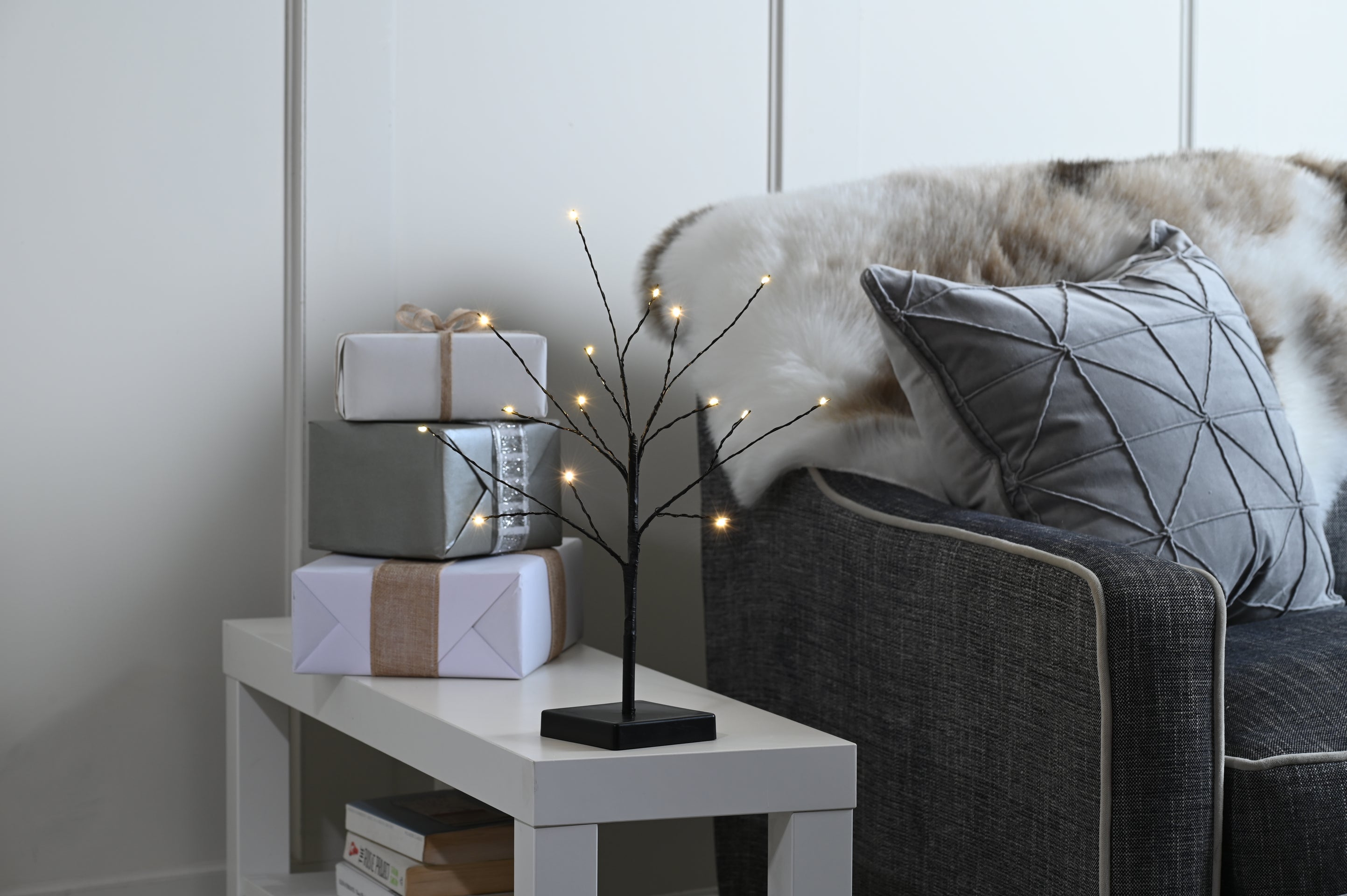 Festive Microlight LED Tree 40cm - Black