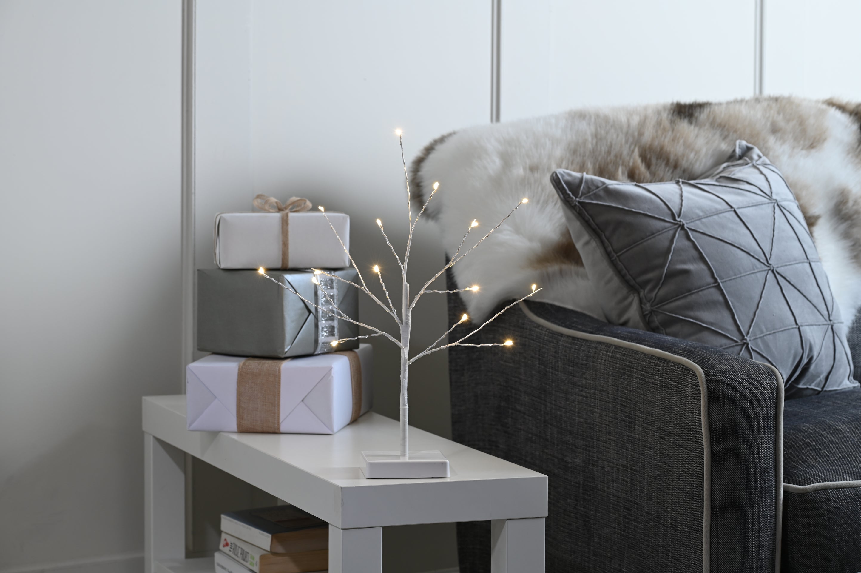 Festive Microlight LED Tree 40cm - White