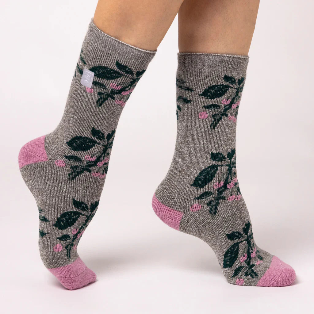 Heat Holders Womens RHS Lite Socks - Berries Grey