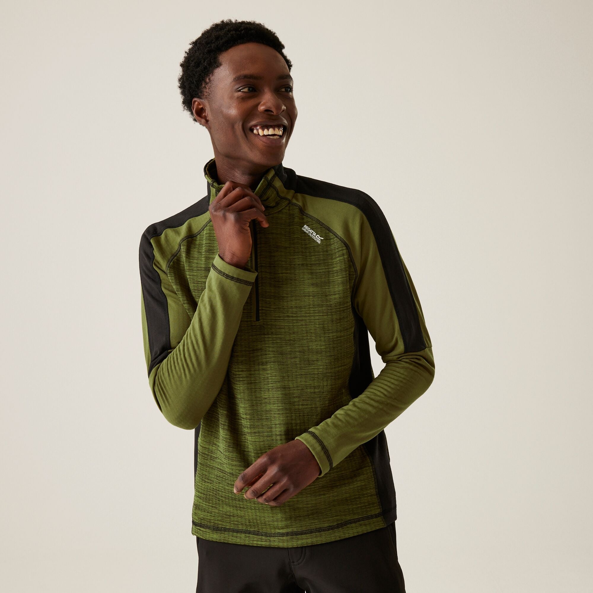 Men's Regatta's Hepley Half Zip Lightweight Fleece - Nephrite Green Black