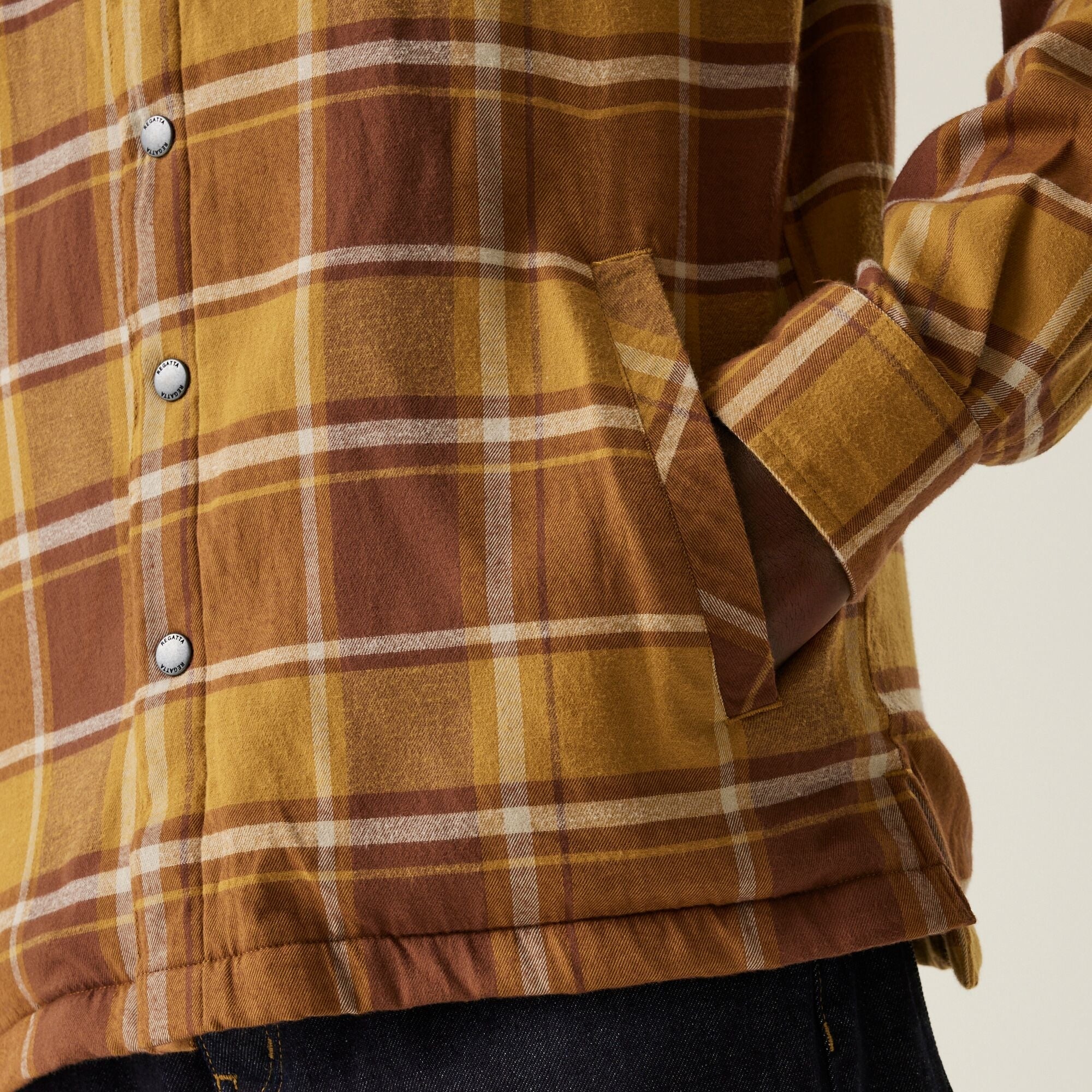 Regatta Men's Thamos Long Sleeved Checked Shirt - Cumin Bourbon Check