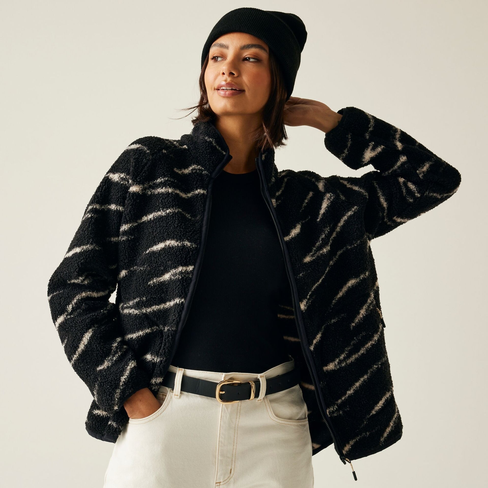 Regatta Frankie Women's Borg Fleece - Vanilla Stripe