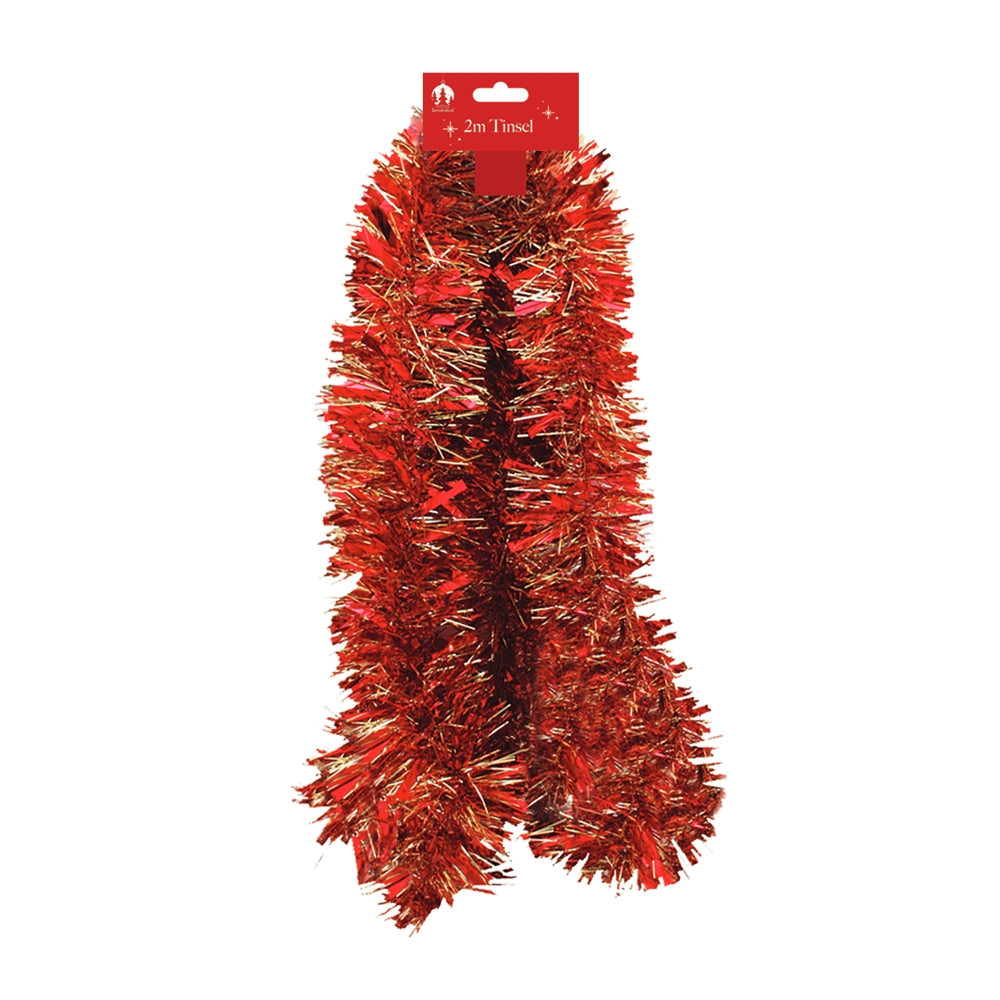 Tinsel 2 Metre Chunky - Red & Gold