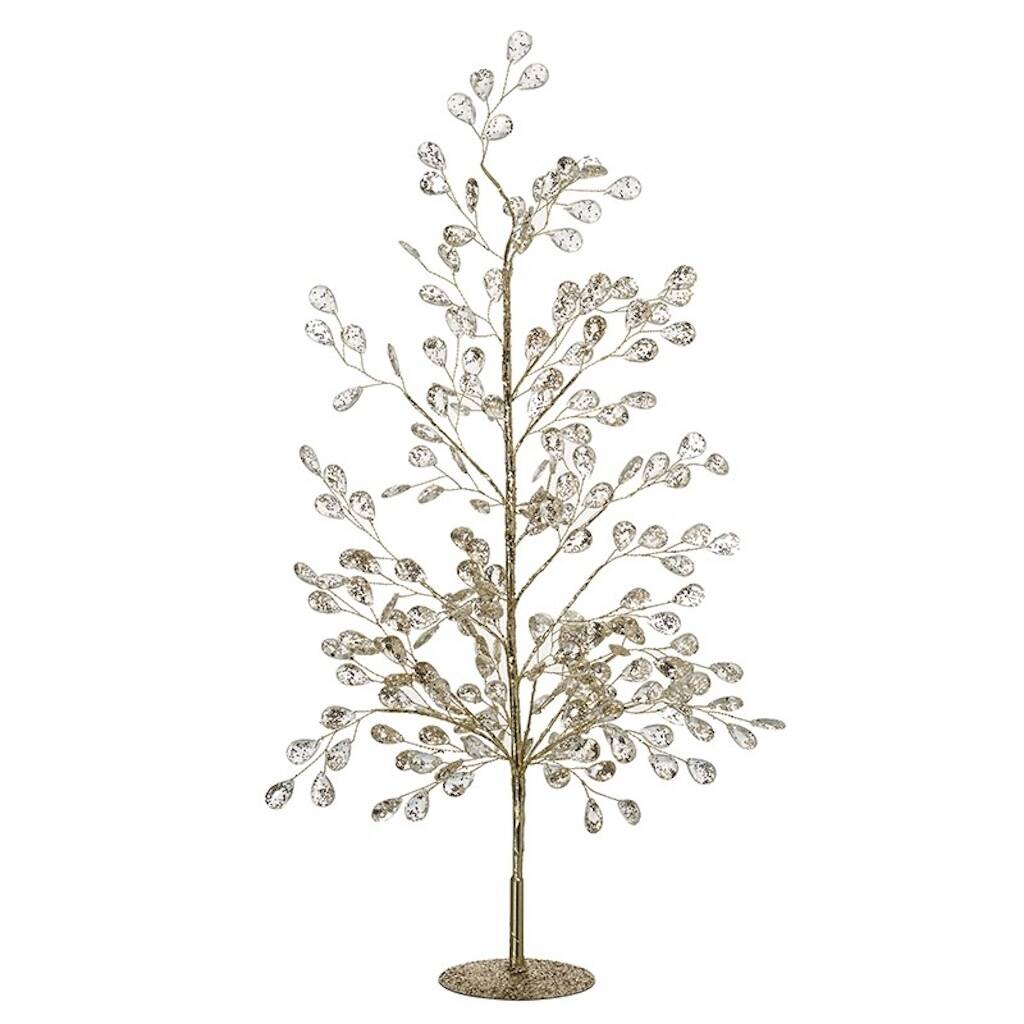 Tall Gold Sparkle Crystal Leaf Tree - 56cm