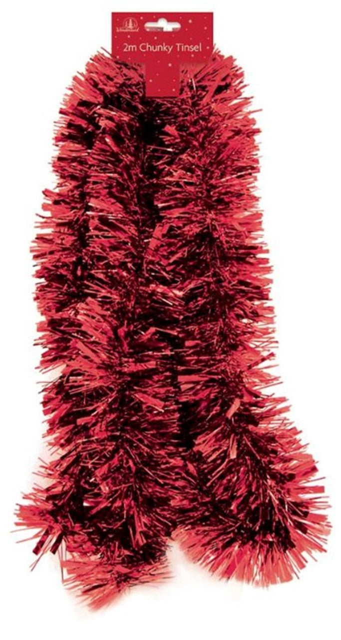 Tinsel 2 Metre Chunky - Red