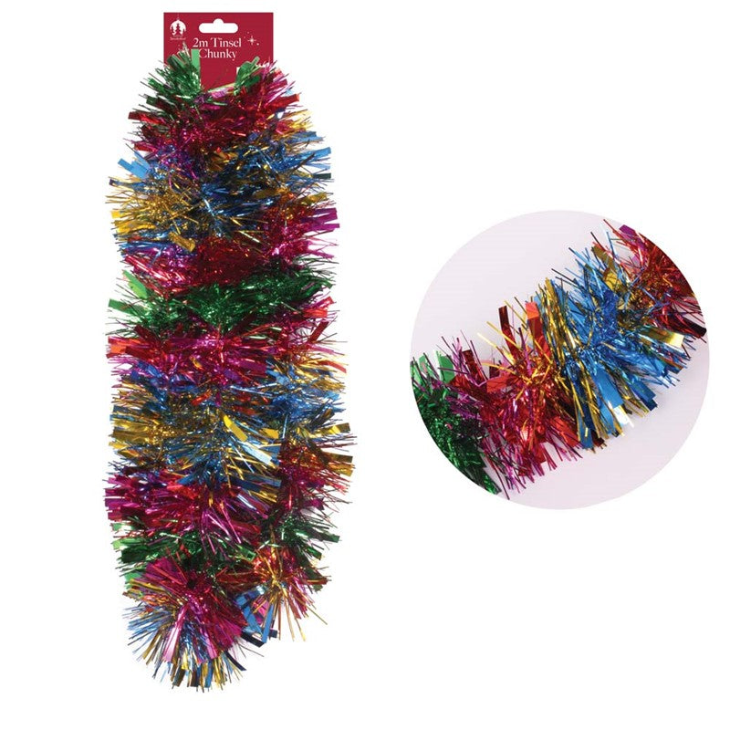 Tinsel 2 Metre Chunky - Multi Coloured