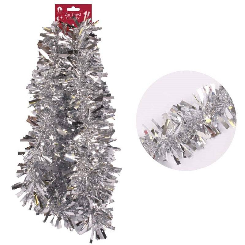 Tinsel 2 Metre Chunky - Silver